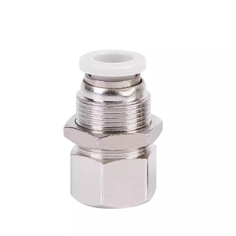 Pneumatic Bulkhead Mount Hose Fitting Connector - MPMF Series (4/6/8/10/12-M5/01/02/03/04)
