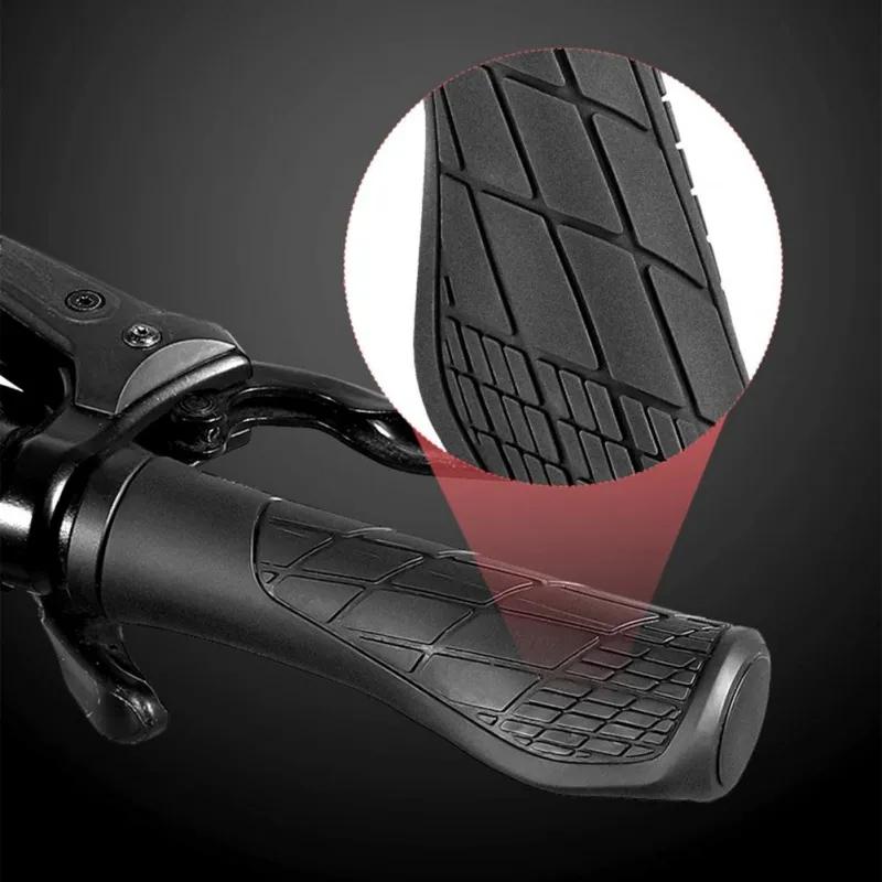 MTB Bicycle Grips Shockproof Bike Handlebar Cover Anti-Slip Lockable Grips Ergonomic Cycling Rubber Ball Handle Grips