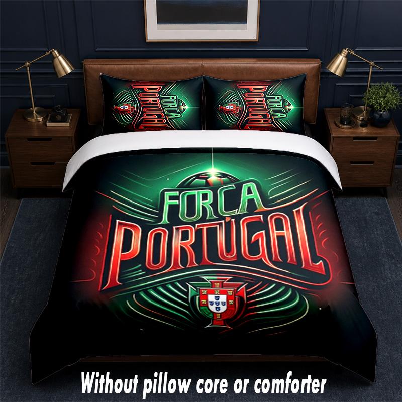 Portugal Design Bed Bedding Set 1 Duvet Cover + 2 Pillowcases Soft Breathable Household Bed Linens