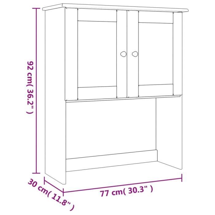 VidaXL Dessus de commode ALTA blanc 77x30x92 cm bois massif de pin 353946