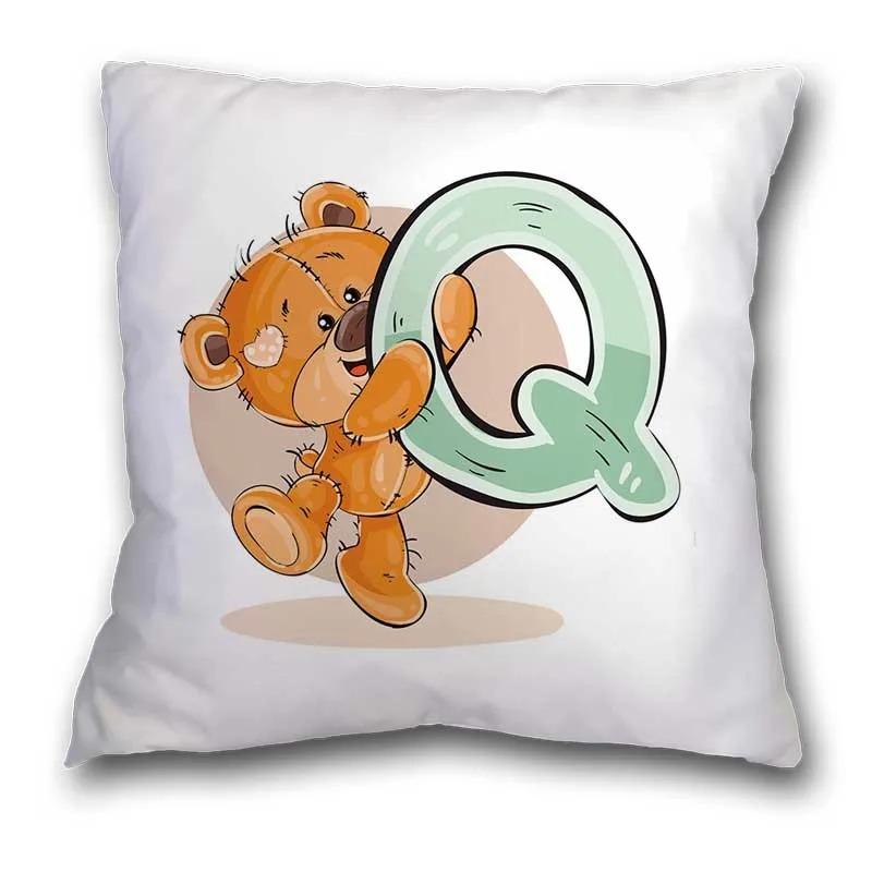 Cute Cartoon Bear Animal Pillowcase Cushion Cover Printing Suitable for Sofa Children's Room Decorative Pillowcase
