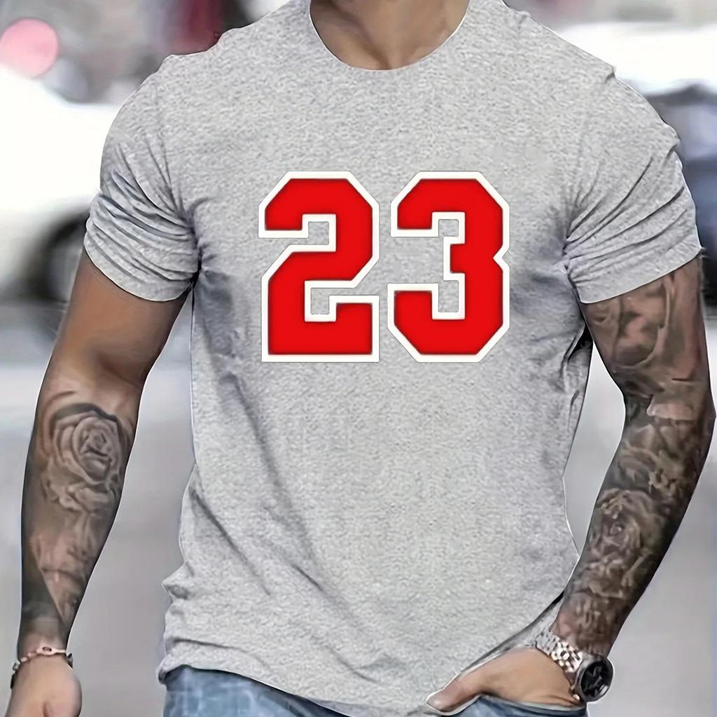 2025 New Model 2025 Mens Pure Cotton Short Sleeve TShirt 23 Printed Round Neck Short Sleeve Fashion Casual TShirt Summer New