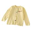 Korean Style Cartoon Cardigan: Colorful Button Long Sleeve Jacket for Baby Girls