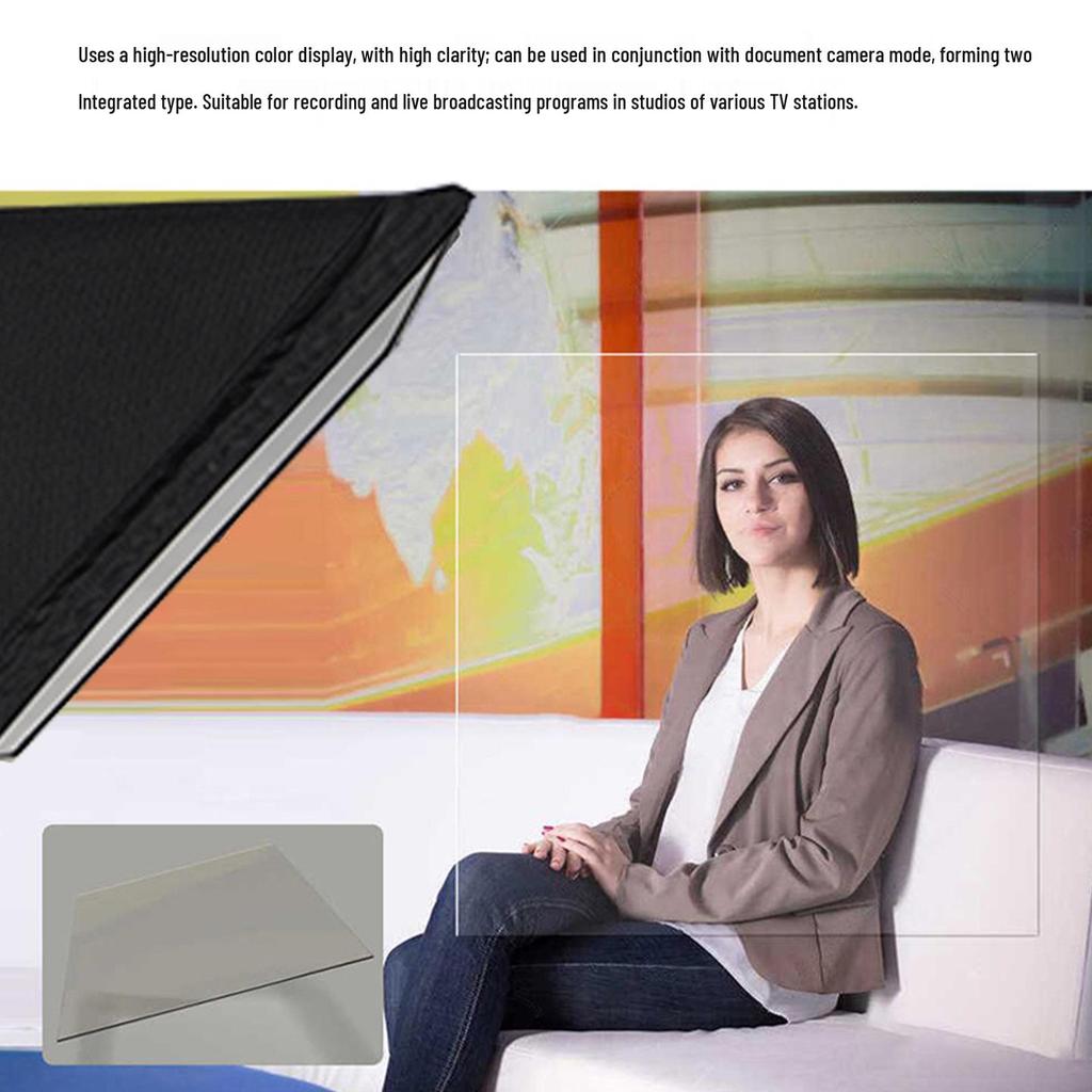 22-inch Studio Teleprompter for Video Shooting with Mobile Screen Mirroring Cable
