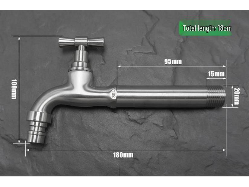 304 Stainless Steel Anti-Freeze Cold Resistant Outdoor Faucet with 4/6-Point Nozzle for Washing Machine