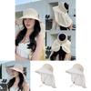 Polyester Wide Brim Sun Hat For Women Outdoor Uv Protection Summer Beach Travel