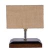 22.86 Cm Square Wood Table Lamp with Beige Jute Shade Bedroom, Dining Room, Hotel Room, Living Room, Office Decor Bulb Not Included