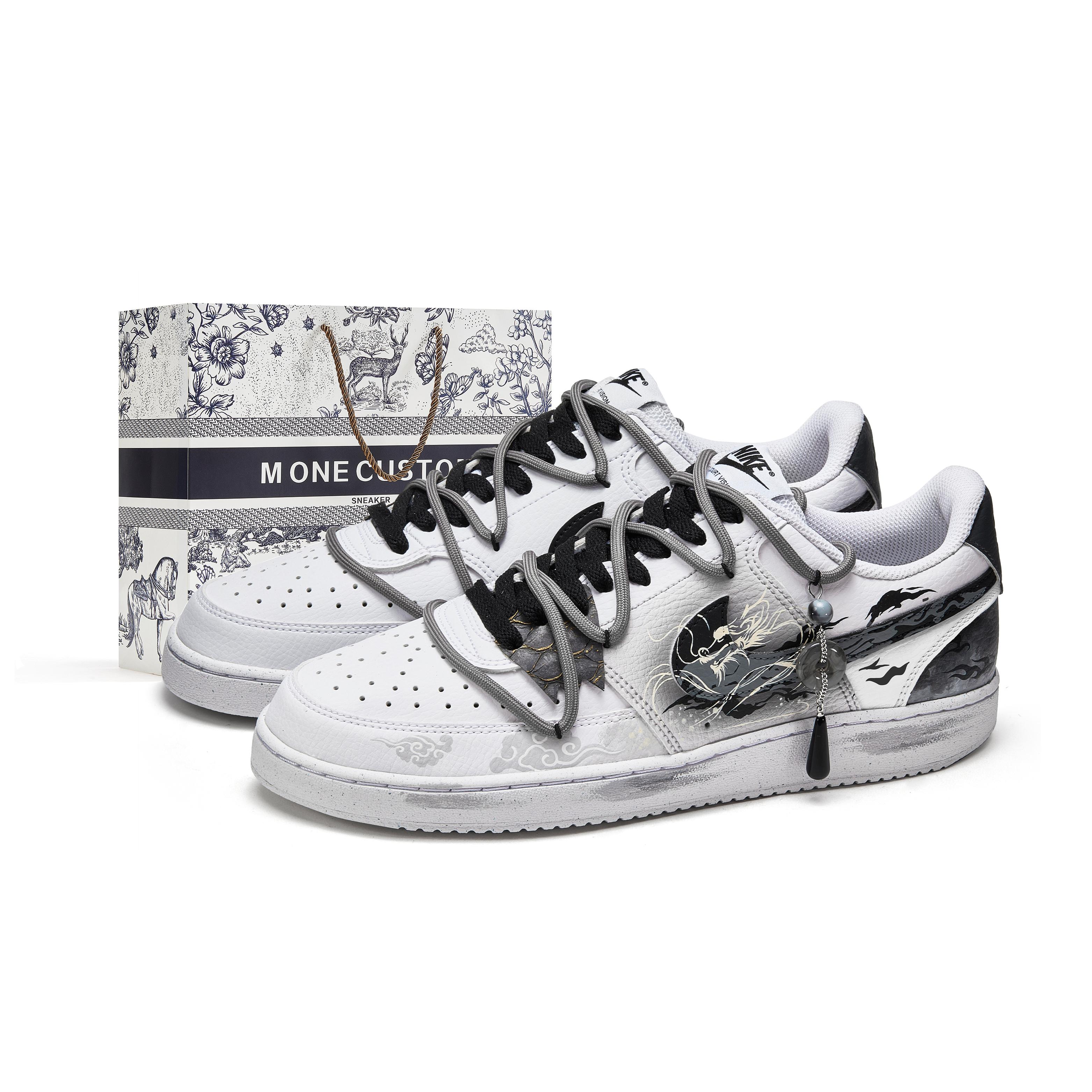 

Nike Court Vision 1 Quick Dry Low top Skateboard Shoes Men s Black White DH2987-101(Team177--BOX) 44
