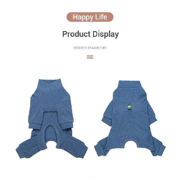 Winter Dog Clothes Pajamas for Small Dogs Soft Velvet Warm Dog Jumpsuit with Long Sleeves Windproof High Neck Puppy Undershirt