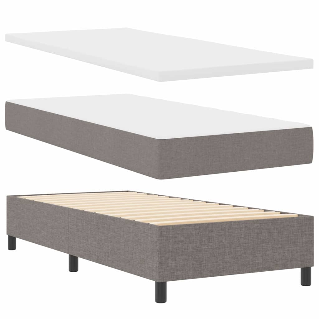 Box Spring Bed with Headboard Taupe 90 x 200 cm Fabric