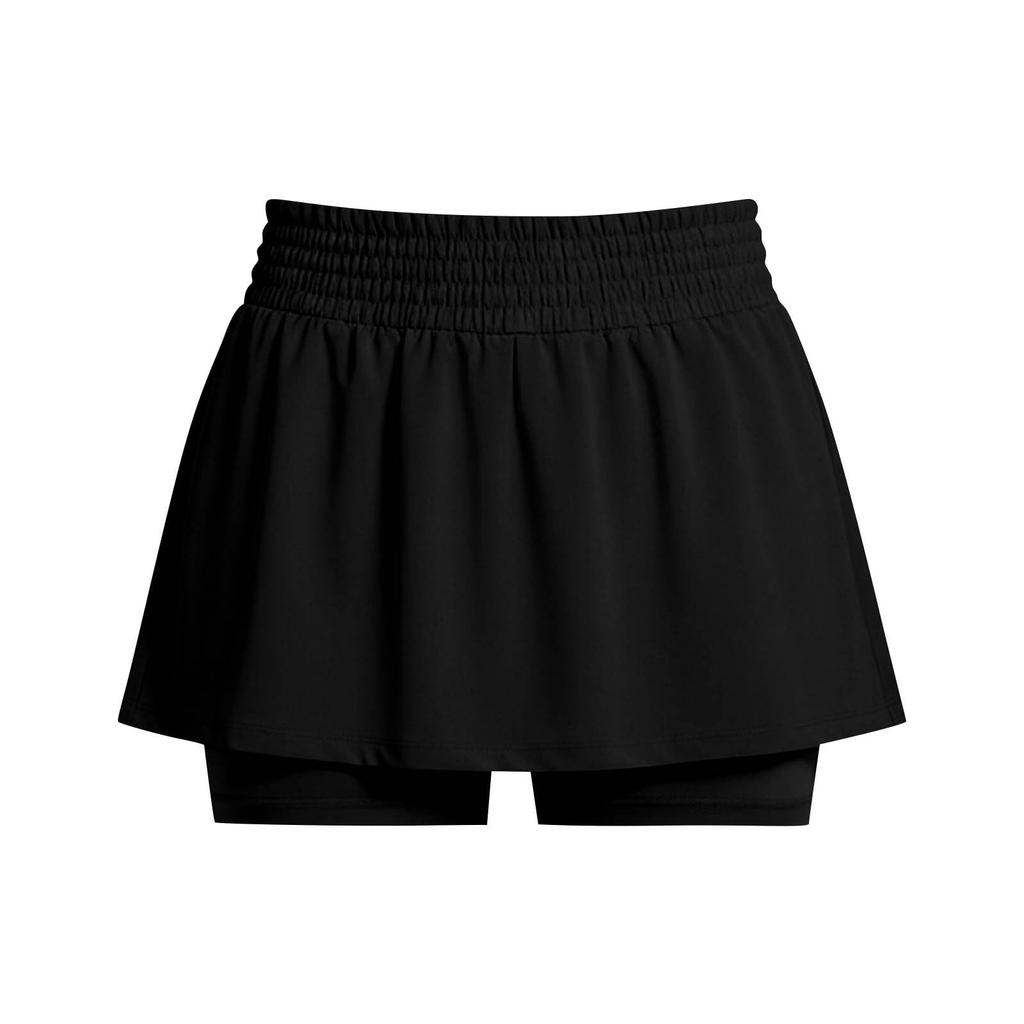 Pantaloncini a gonna vita alta da donna elasticizzati Skort sportivo con pantaloncini integrati per sport, corsa, tennis, golf, yoga, allenamento