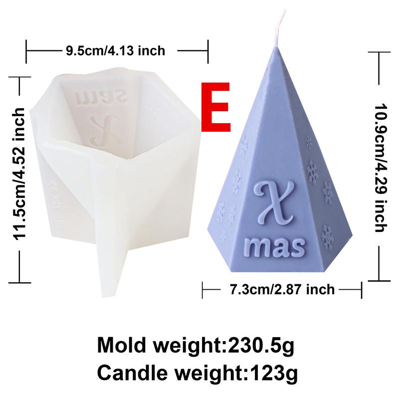 Christmas Silicone Molds Candles Triangle Christmas Tree Snowflake Styles DIY Home Decor Aromatherapy Candle Plaster