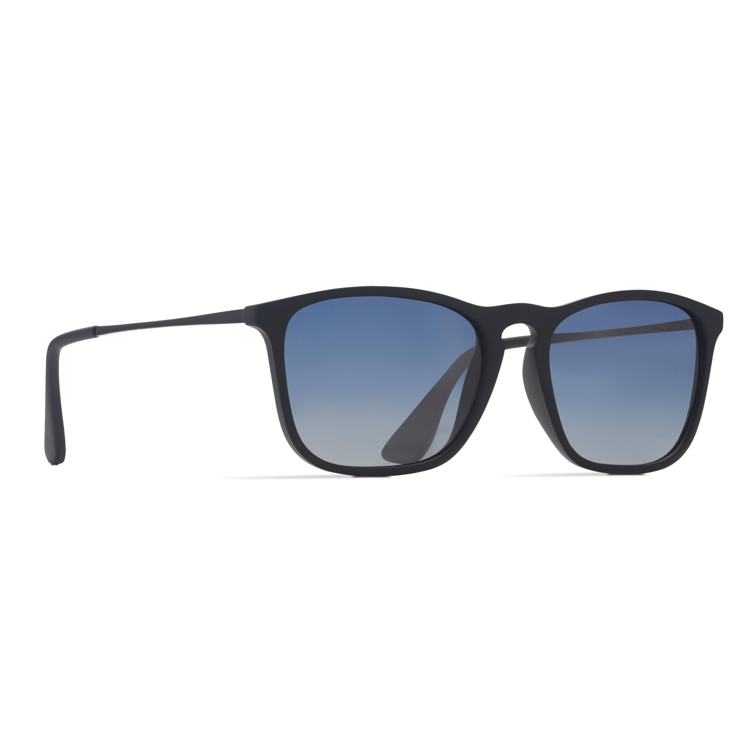 

[Berikin] Ultra-lightweight 19g sunglasses with polarized lenses for men and women. UV400 UV protection. (Matte Black Blue Gradient Lens)