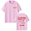 Slow Sunday Coffee Club Funny Meme T Shirt Men Women Clothing Casual Vintage Cotton Short Sleeve Tshirts Male Oversized Tshirt