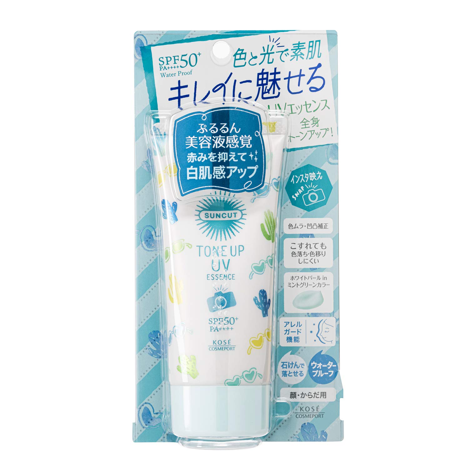 

KOSE Suncut Sunscreen Tone Up UV Essence мятно-зеленый цветной контроль водостойкий 80 г кристально-цветочный аромат