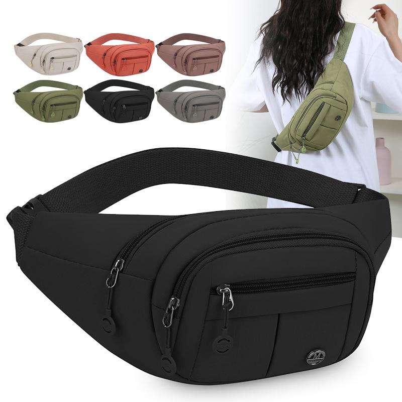 Unisex Lightweight Waist Pack – Secure Zippered Pockets, Adjustable Strap Wear As Chest or Belt Bag