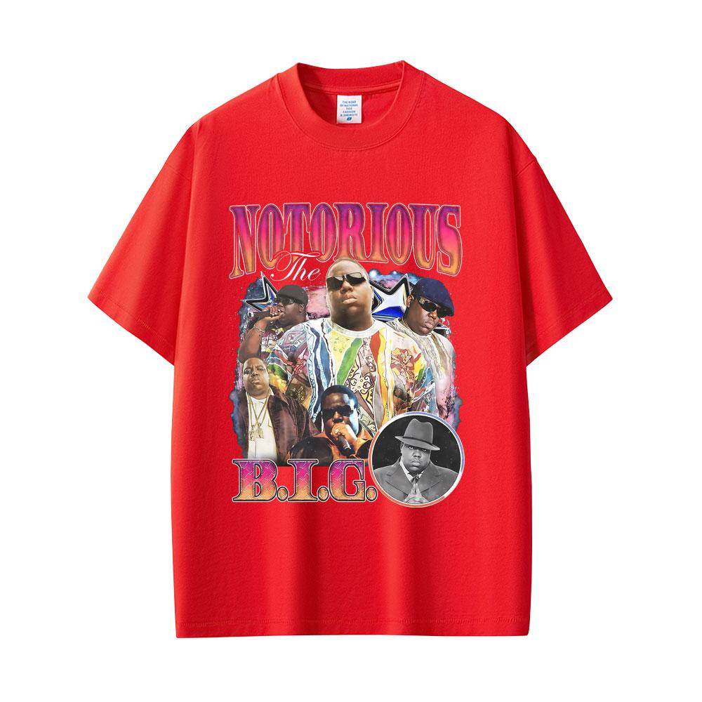 Rapper The Notorious Big Graphic T-shirt Biggie Smalls Print T Shirts Unisex Hip Hop Fashion Tees Male Cotton Oversized T-shirts S