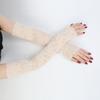 Elegant Stretch Sunscreen Fingerless Driving Arm Warmers Solid Color Lace Arm Sleeve Sexy Glove