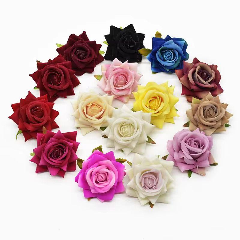 40/80pcs Artificial flower Silk Rose Wedding Decor Valentine Wreath Home Room Outdoor Garden arch diy Gifts Candy Box Accessorie