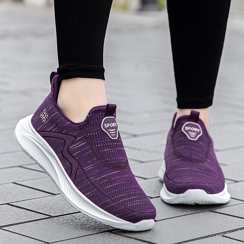 Bequeme Slipper-Freizeitschuhe zum Gehen für ältere Menschen - Atmungsaktiv, Weich, Rutschfeste Sohlen