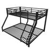 Etagenbett, 90*200 cm 140*200 cm, Geländer, Leiter, EN747 Zertifiziert, ohne Matratze, Metall, Schwarz