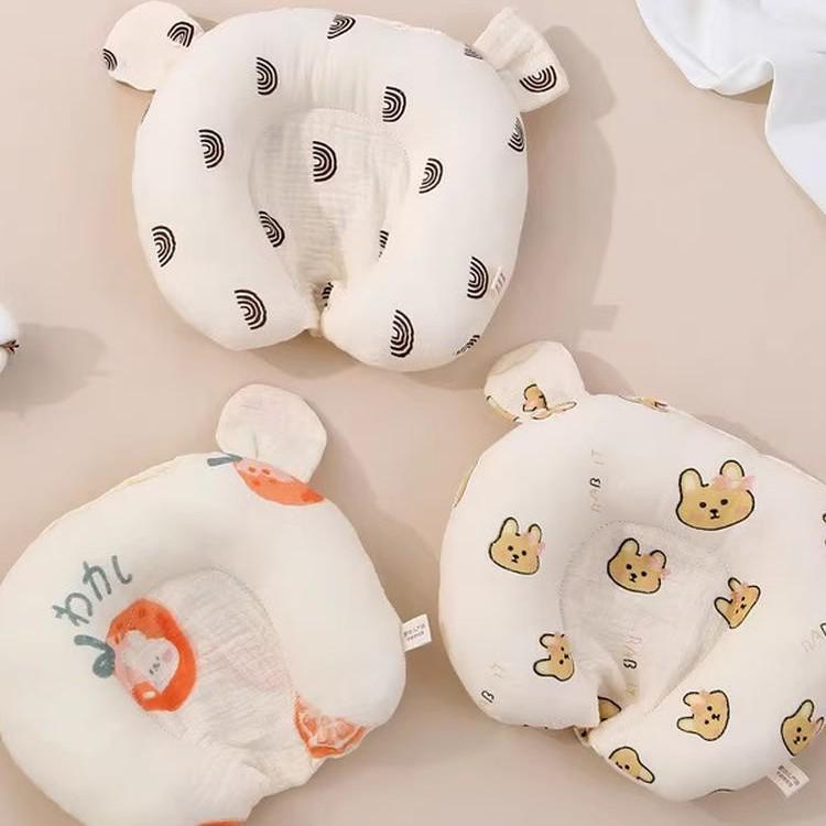 Breathable Baby Pillow for Head Shaping and Anti-Flat Head Correction - Sweat-Absorbent, Washable, Suitable for Autumn & Winter, Side Sleeping