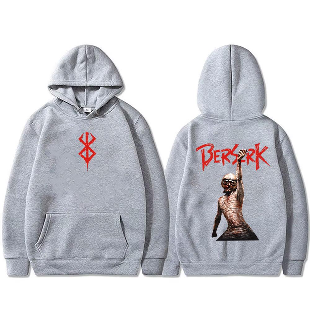 Anime Berserk Guts Hoodie Retro Manga Skull Knight Gatsu Griffith Zodd Sweatshirt Men's Fleece Hoodies