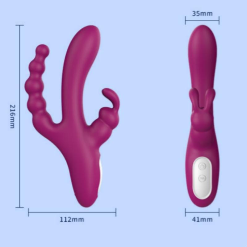 Adult Supplies Women's Powerful Vibrator 3 in 1 Butt Plug Clitoris Stimulator G Spot Anal Beads Female Masturbation Sex Toys