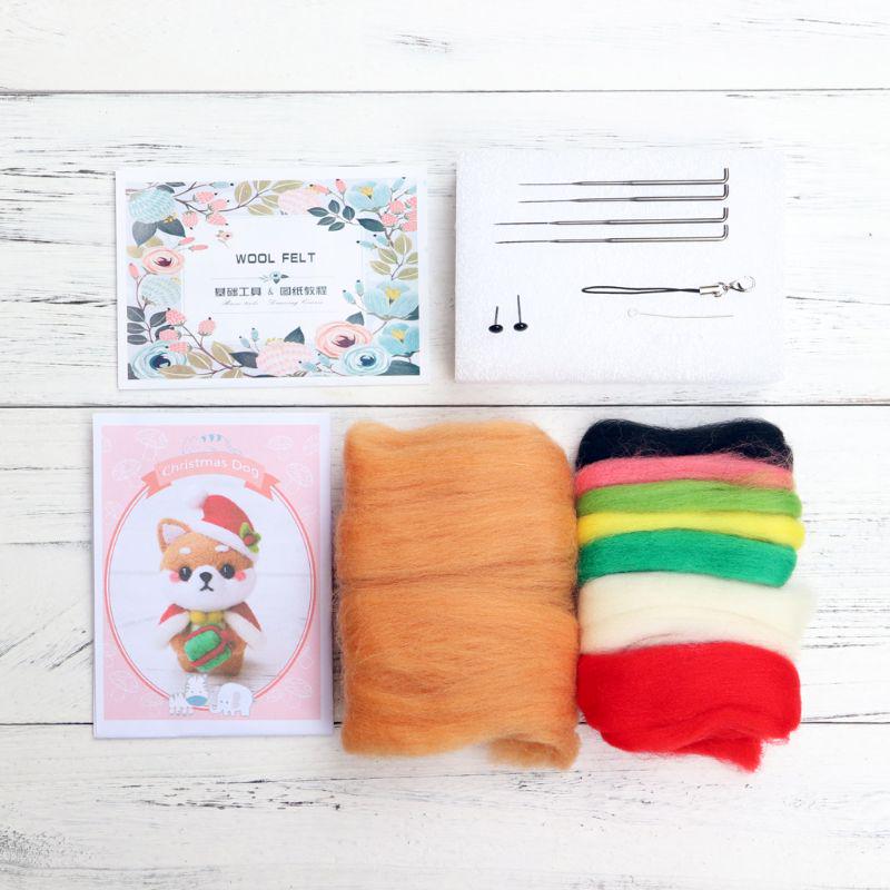 Buy Christmas Doll Wool Felt Craft DIY Non Finished Poked Set Handcraft