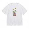 Women's Trend Classic T-Shirt Modern Yellow Flower Botanical Print  Cotton Tee