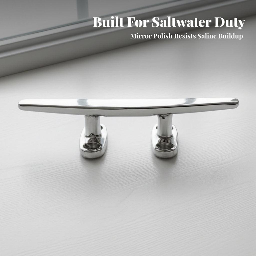 316 Stainless Steel Boat Dock Cleats | MirrorPolished Finish, Flat Cleat, for Boats 8inch Slide