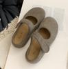 Scarpe Boken con plateau borsa da donna testa di pelle mezze pantofole abbigliamento esterno da donna 2025 nuova primavera Mary Jane a un pedale scarpe singole