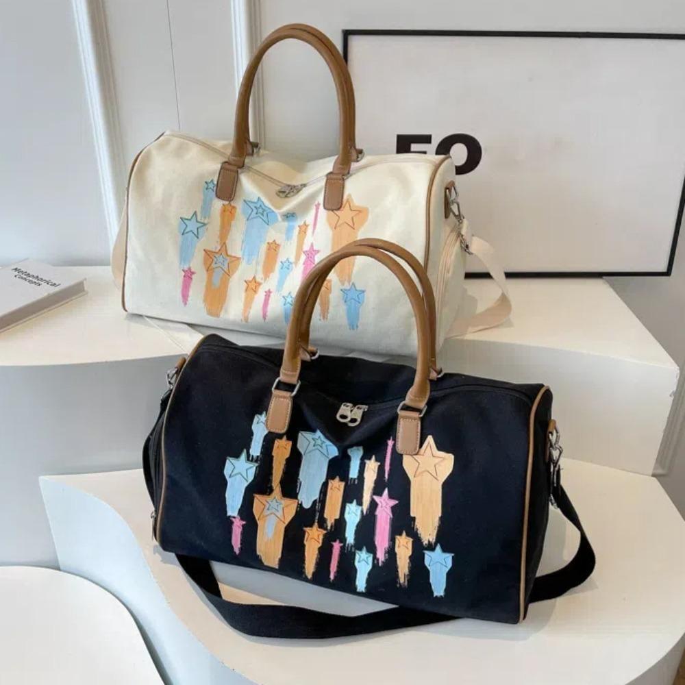 

Duffle Bag Y2k Sports Fitness Training Bag Graffiti Pillow Shape Star Luggage Handbag Outdoor