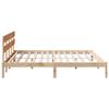 Brown Bed Frame with Headboard 200 x 200 cm Solid Pine Wood