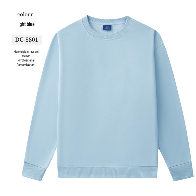 Dark Green Cotton Hoodie with Logo: Corporate Team or Class Uniform, Long Sleeve, Round Neck for Autumn/Winter.