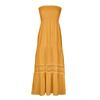 IHUASU Dames Lange Mouwloze Vintage Boho Getailleerde Jurk in Effen Kleur met Strapless Gestikte Zoom