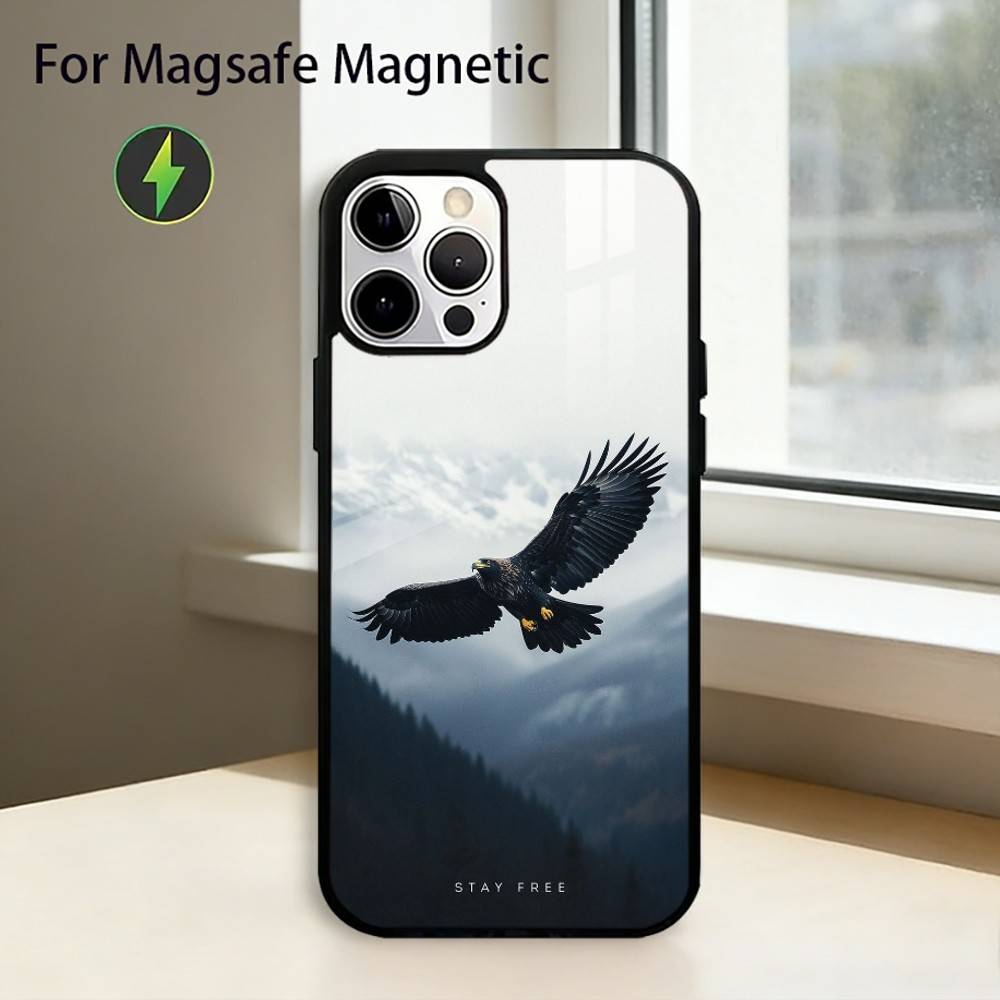 Eagle Cool A-Animal Phone Case For iPhone17,16,15,14,13,12,11 Plus,Pro Magnetic with Magsafe Wireless Charging