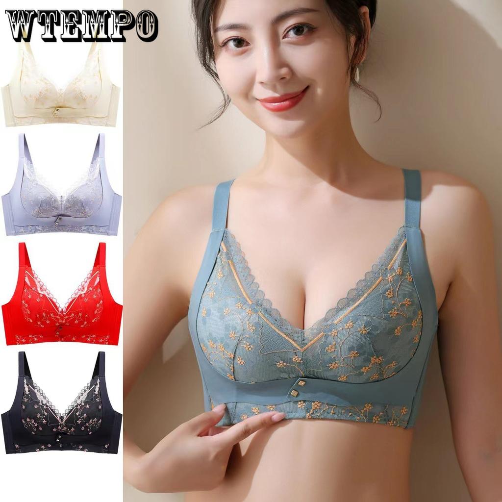 Lingerie Women's Sexy Large-sized Bra Lace Gathering Bra Top Support Adjustable Bra