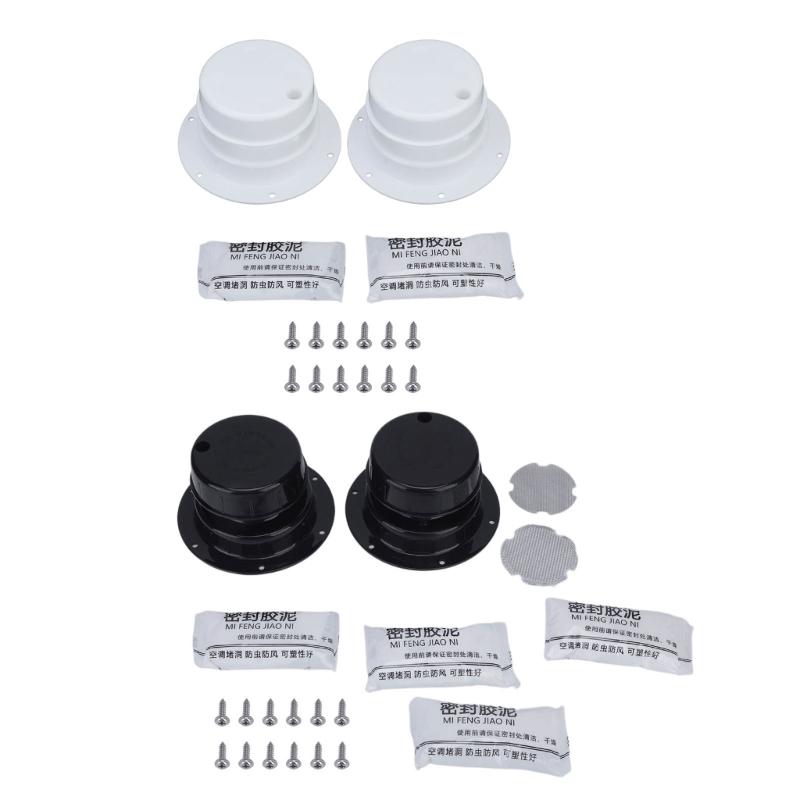 Plastic Marine Vent Cover Kit with Predrilled Flanges, Mesh Screens and Sealant for Recreational Vehicle or Boat Openings