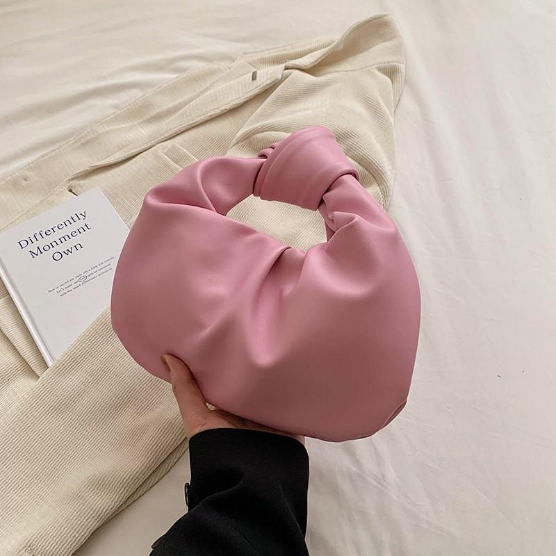 High-texture Small Bag Women 23 Internet Celebrity Fashionable Knotted Hand Korean Style Pleated Cloud