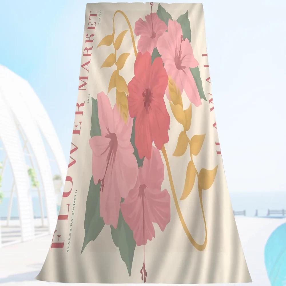 

Flower Market Wall Art Colorful Anime Beach Swimming Towel Soft Absorbent Washcloth Children s Gifts For Kids Travel Camping Gym W40*H60(CM)