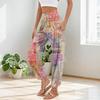 Women's Pocket Drawstring Trousers High Waist Yoga Bohemian Printed Casual Pants