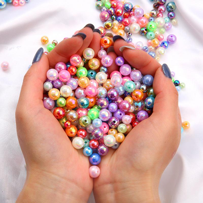 Acrylic Imitation Pearl AB Color Round Beads for DIY Jewelry Bracelets