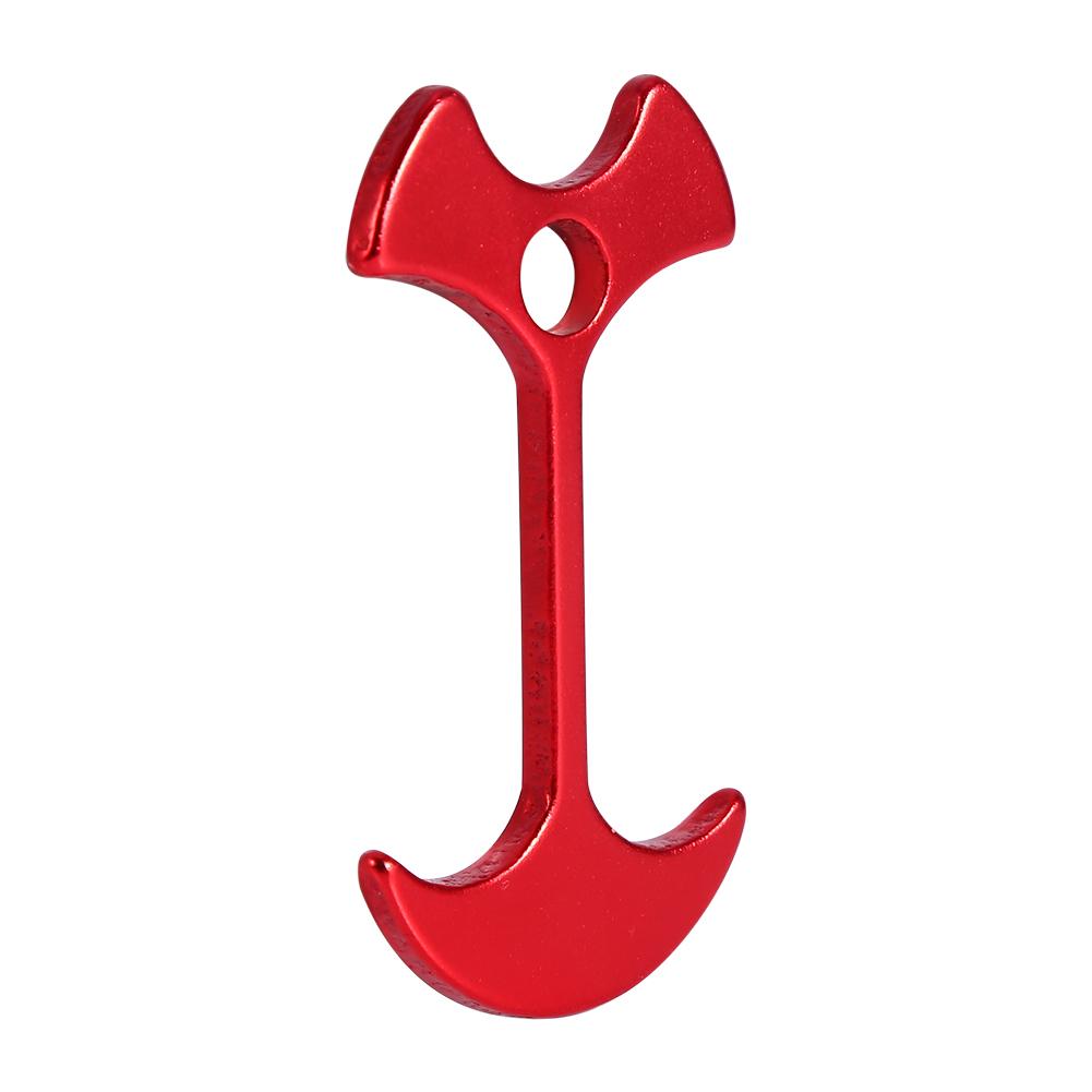 4PCS Pack Aluminum Tent Peg Outdoor Camping Wind Rope Anchor Chains Deck Floor Nail(Red)
