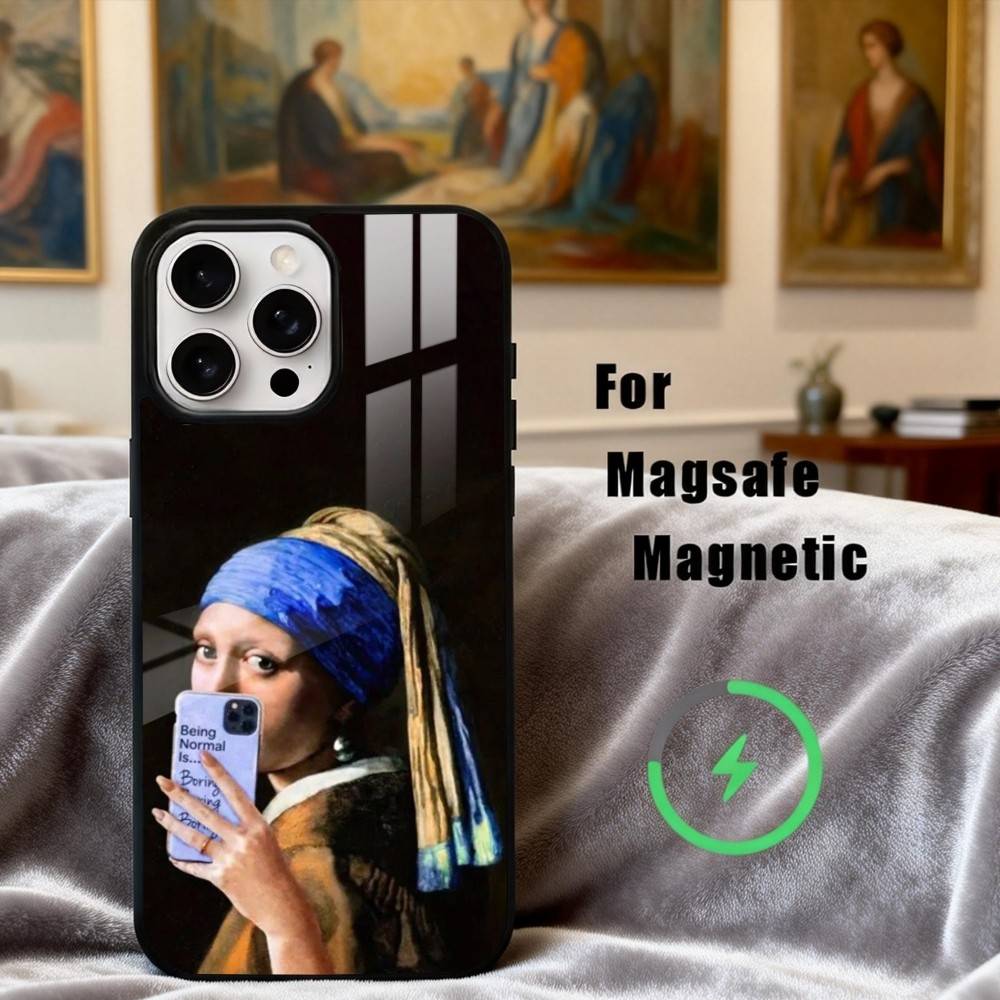 P-Painting A-Art V-Vermeer G-Girl Phone Case For iPhone17,16,15,14,13,12,11 Plus,Pro Max Magnetic For Magsafe Wireless Charging