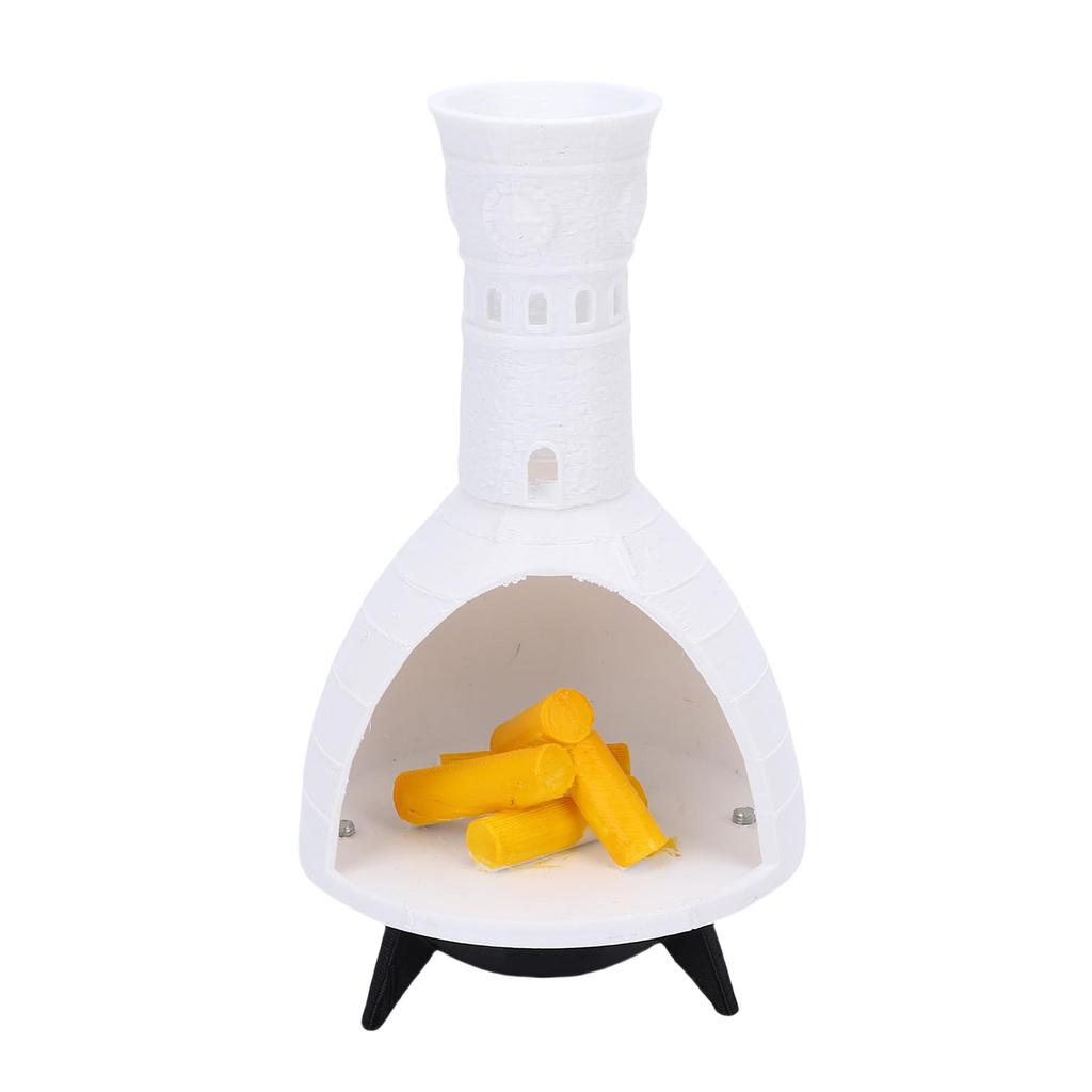 Xmas Fireplace White Resin Fireplace Tabletop Ornament with Energy Saving LED Lights for Holiday Decoration