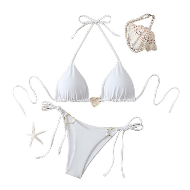 26 Bikini Trojúhelníkový Košíček Sexy Rozdělené Plavky Jednobarevné