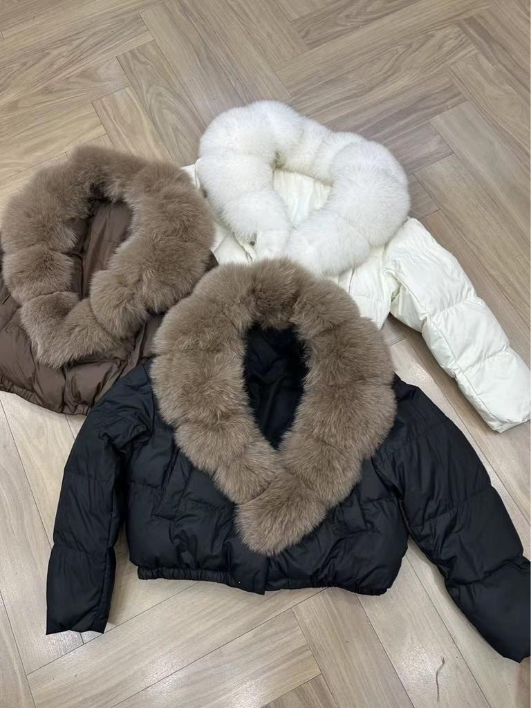 New cotton clothes women's fashion collar winter foreign style women's coat women's feather anti-warm fox hair short