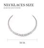 Tennis Necklace Chain Fancy Cut CZ Platinum Plated Collarbone Wedding Jewelry Classic Silver [LAVINA] Women's
