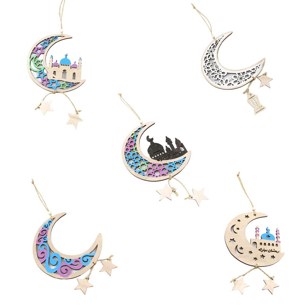 Ramadan Decorations ple Style Hanging Ornaments Party Supplies Exquisite Craft Wall Adorn Home Moon Pendant for Home